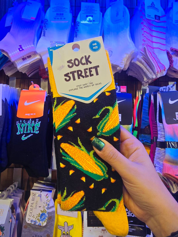 تصویر جوراب ساق دار مردانه ،تولید کشور ترکیه طرح ذرت ، طرح های متنوع برند SOCK STREET - فروشگاه ماهپوشاندرویر