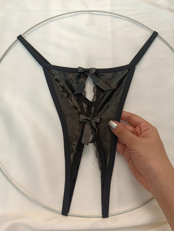 تصویر انواع شورت فانتزی ، پشت باز، فاق باز ، زنانه ، حریر و گیپور رنگ مشکی - فروشگاه ماهپوشاندرویر