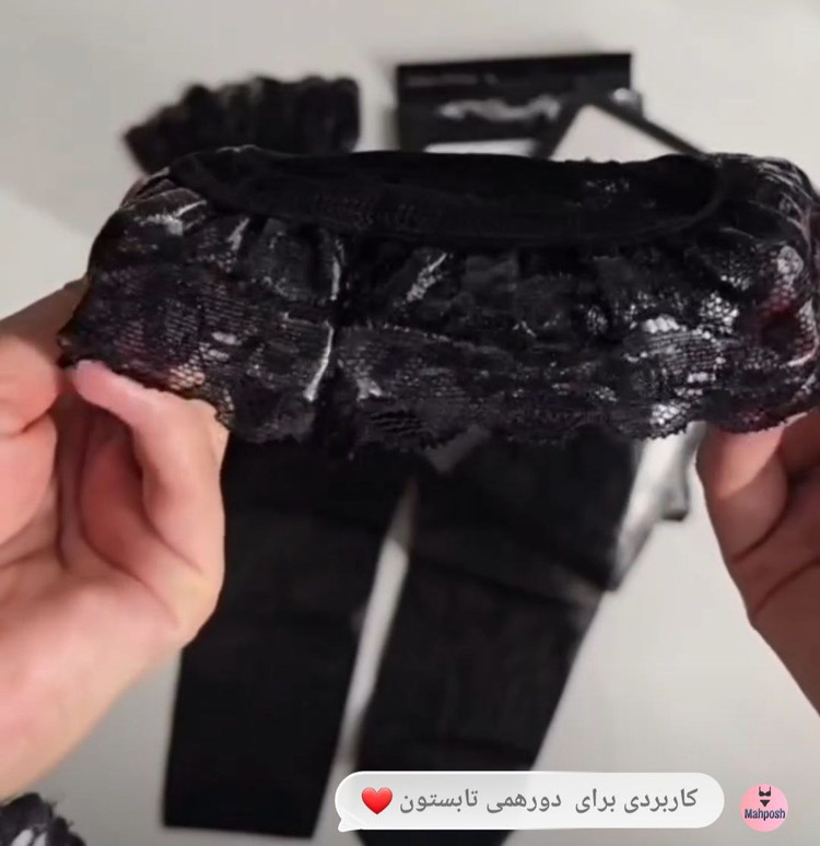تصویر جوراب زنانه، بالا گیپور ، ژله ای ، بادکنکی ، بالا زانو - فروشگاه ماهپوشاندرویر