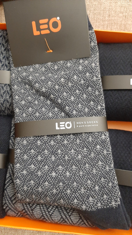 جوراب مردانه ، ساقدار، طرح دار ، برند لئو (LEO) ، با 6 رنگ متنوع